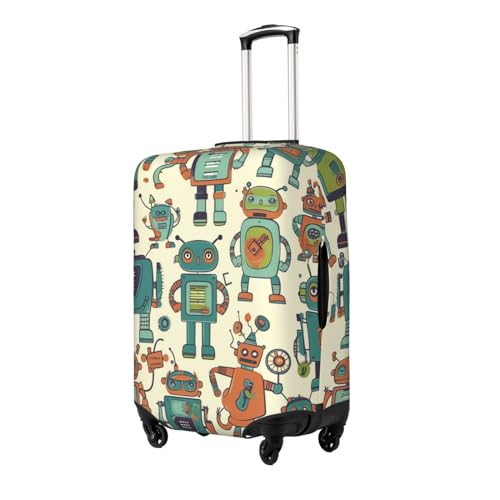 Travel Luggage Cover Anti-Scratch Suitcase Cover Protector Elastic Thicken Luggage Protector Washable Baggage Covers Cute Cartoon Robots Suitcase Sleeve Fit 18-32 Inch Luggage Medium2