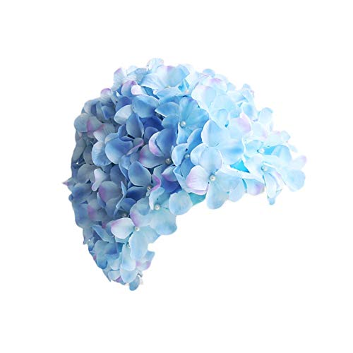 youngfate Gorro De Baño para Mujer Gorro De Baño con Estampado De Flores Flores Románticas En 3D Estilo Hortensia Flores Coloridas Gorro De Ducha para Nadar, Deportes Acuáticos, Natación