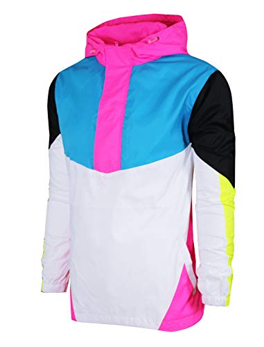 Image of SCREENSHOT Mens Streetwear Windbreaker Jacket - Lightweight Graphic Hoodie, Graffiti Hip Hop Urban Fashion Pullover Top