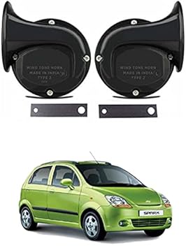 AYW Universal Windtone Jalwa Horn (2 and 4 wheelers), Black color, Heavy plastic body, Set of 2, 12V voltage For Spark Universal For All Models