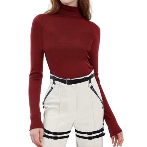 Plus Size Leg Belt - Leather Punk Body Waist Belts, Punk Harness Body Cage High Waist Belt for Women and Girls,1XL-3XL