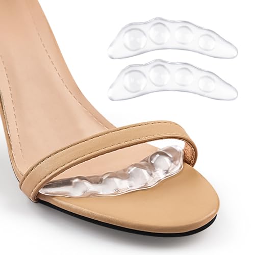 Dewocke Almohadillas Metatarsales de Gel Antideslizantes para Tacones Altos, Plantillas Auto-Adhesivas Invisibles, Reutilizables, Alivio de Dolor en el Antepié
