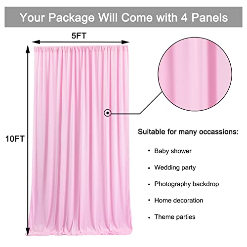 Cortinas fondo rosa sin arrugas 20ft x 10ft para fiestas miniatura 5
