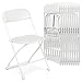 AJP Distributors 10 Pack 650 lb. Capacity Premium Plastic Folding Chairs Wedding Party Outdoor Indoor Office Meeting House Dinner Diner (White)