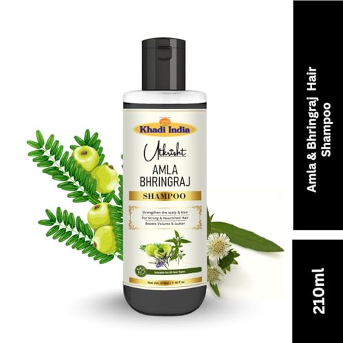 Image of Khadi Amla Bhringraj Hair Shampoo with Natural Herbal Extracts | Deep Nourishing Shampoo for Strong, Thick & Shiny Hair | Suitable for All Hair Types- 210ML