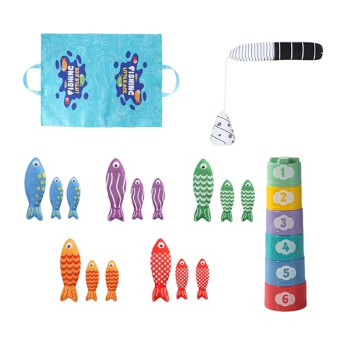 MagiDeal Juego de Pesca, Juego extraíble para bebé, tapete de Juego de Almacenamiento de Juguetes de Pesca Interactivo para niños para Juegos de