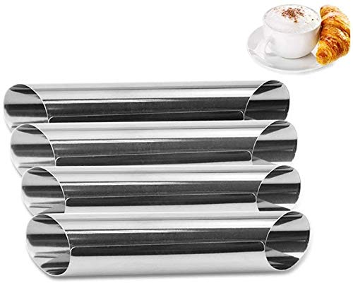 ADERTOS 20 Stampini Per Cannoli In Acciaio Inox - Forme Cilindriche Per Pasticceria Fai Da Te 11,6x1,9 Cm Con Spazzola