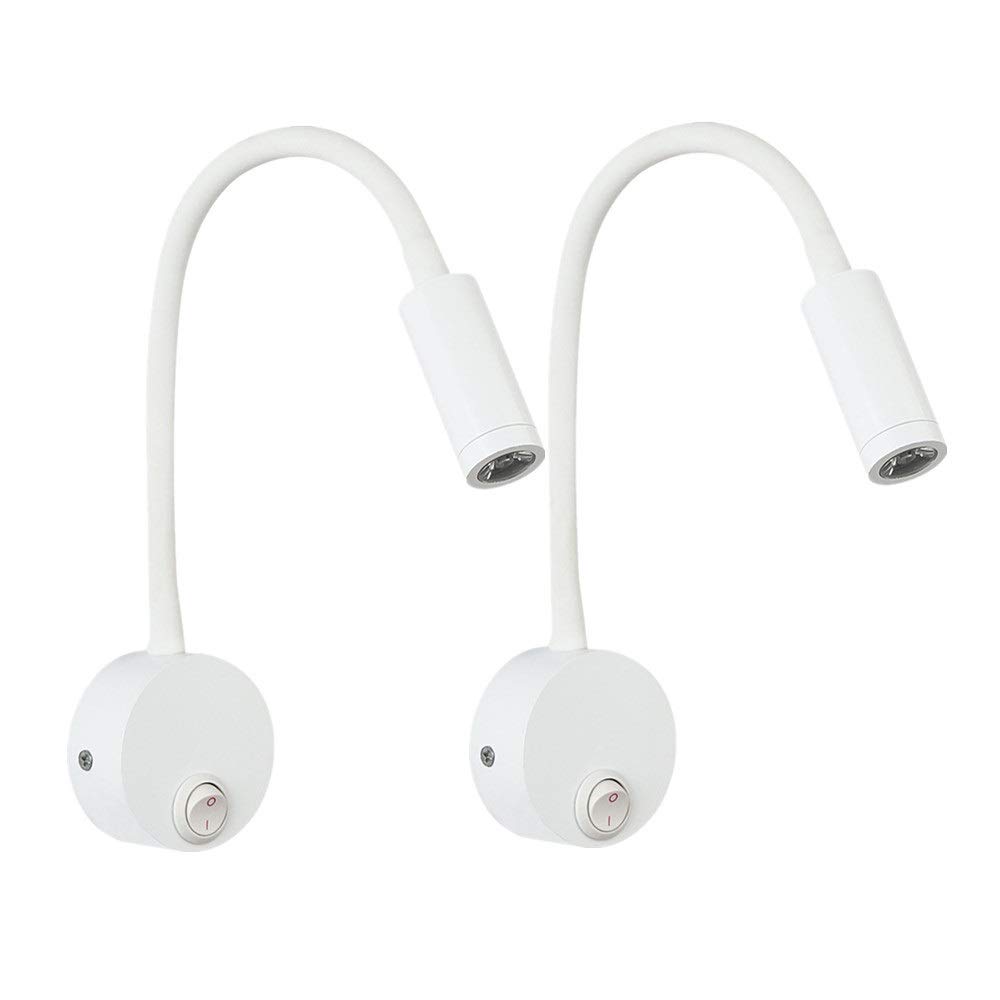 Lámpara de lectura de pared LED, color plateado de aluminio, lámpara de escritorio, luz cálida blanca, diseño de protección de ojos, lámpara de noche con interruptor