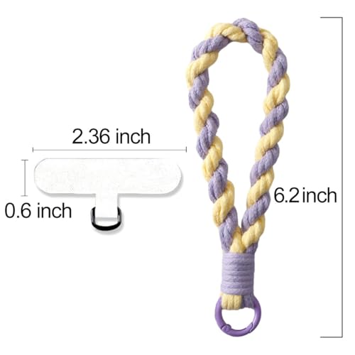 Boho Macrame Phone Wrist Strap, Cell Phone Lanyard with Tether Tab, Purple - Photo 78 sur 85