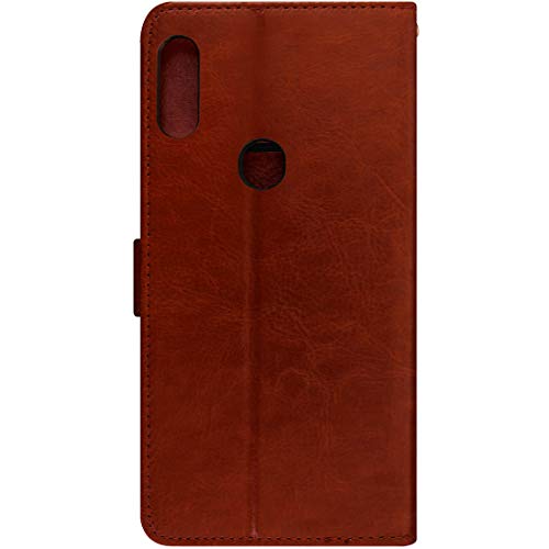 Image of Amazon Brand - Solimo Flip Leather Mobile Cover (Soft & Flexible Back case) for Mi Redmi Note 7 Pro (Brown)