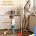Kids Cleaning Toy Set Toddlers Broom Dust Pan Set for Housekeeping Pretend Play Cleaning Set, Cleaning Toys Gift for Toddlers Girls Boys Age 3-6 Years Old (2PCS - Red and Yellow Set)