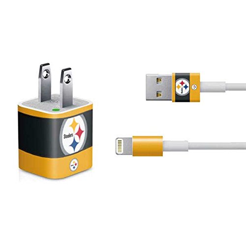 Skinit Decal Other Skin Compatible with iPhone Charger (5W USB) - Officially Licensed NFL Pittsburgh Steelers Zone Block Design