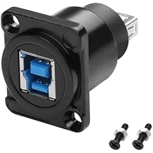 MEIRIYFA D-Type USB 3.0 Type B Panel Amount to USB Type A Adapter Connector, USB3.0 AF/BF Adapter Type A Female to USB B Print Female Extender Convertor- 5Gbps for PC Scanner Fax Machine