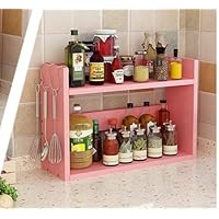 Amazon｜調味料ラック 2段式 木製 デスク上置棚 おしゃれ耐熱性 耐摩耗