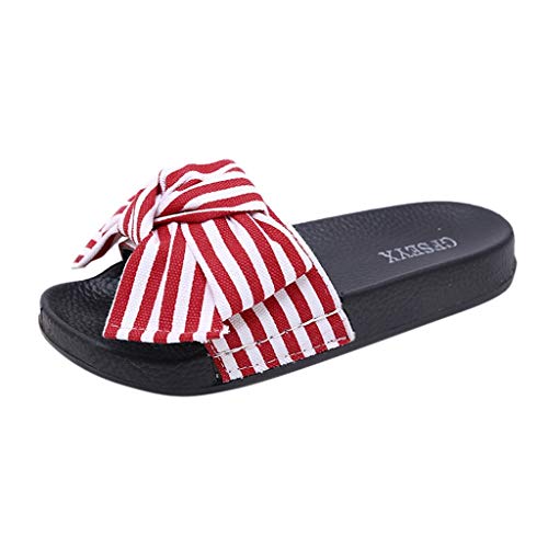 Sandalias Plataformas Mujer Verano Pantuflas Hebilla Zapatos de Imitacion Fondo Grueso Chancletas al Aire Libre de Interior Zoelove Conjunto de pies de una Pieza de Moda Floral/Red1,43