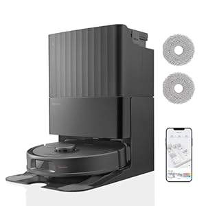 roborock Qrevo S-Set Aspiradora Robot, HyperForce® 7000Pa, Autovaciado de Polvo, Base multifunción, Control Inteligente, PreciSense® LiDAR, además 2 Paños de Limpieza, Negro