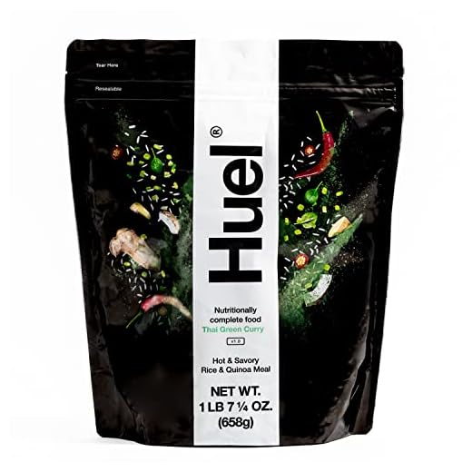 Huel Hot and Savory Instant Meal Replacement - Thai Green Curry - 14 Scoops Packed with 100% Nutritionally Complete Food, Including 20g of Protein, 10g of Fiber, and 27 Vitamins and Minerals