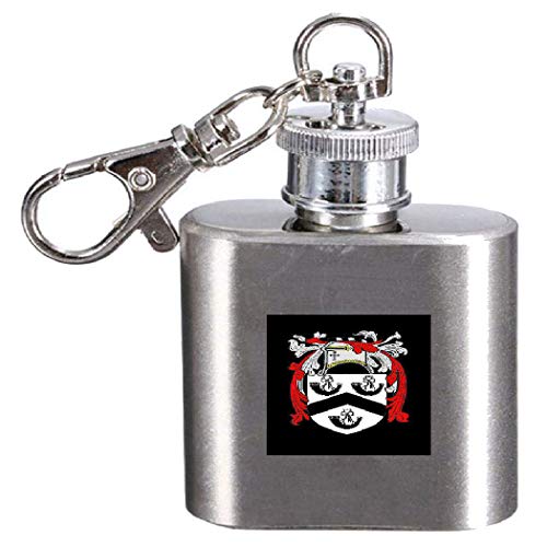 Flasque avec blason Carney gravée de 28,3 ml en acier pour alcool