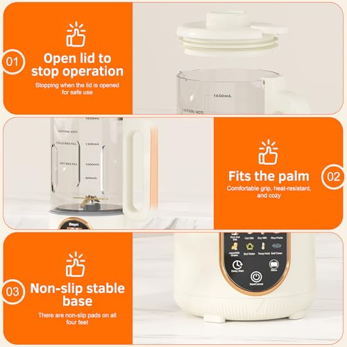 Image of Beyn 10-in-1 60oz Nut Milk Maker Machine, Automatic Self-Cleaning Soy Almond Oat Milk with 48-BladesBlender, Large Capacity Plant-Based Milk Maker with Delay Start & Keep Warm