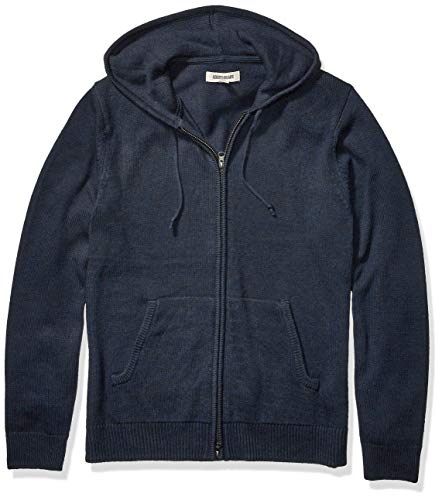 Amazon Brand - Goodthreads Men's Supersoft Marled Fullzip Hoodie Sweater, Navy Small