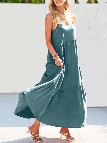 Image of ANRABESS Women Summer Casual Loose Sleeveless Sundress Spaghetti Strap Flowy Boho Linen Beach Vacation Maxi Long Dress
