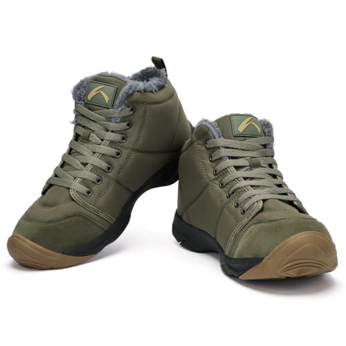 Image of UPSOLO Mens Winter Trekking Snow Boots Water Resistant Shoes Anti-Slip Fully Fur Lined Casual Lightweight Hiking Boot