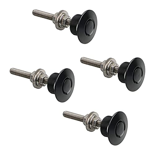 4X 30mm (1.18 inch) Universal Auto Vehicle Quick Release Latch Mini Hood Pin Lock Clip Kit Push Button Bonnet Aluminum Alloy for Auto Car Bumper Hood License Plate (4)