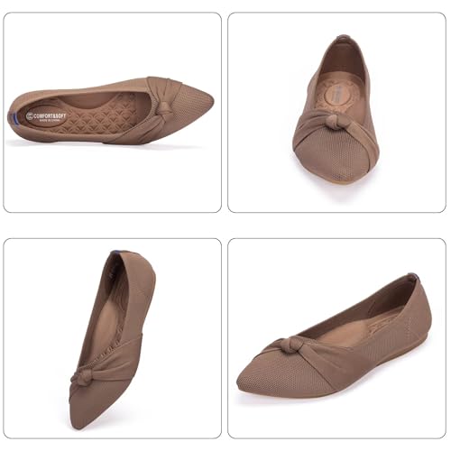 Image of Frank Mully Womens Pointed Toe Flats Knit Dress Shoes Comfort Women Shoes Softable