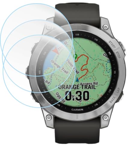TELTREK 9H Hardness Fiber Tempered Glass Screen Protector Compatible With Garmin Fenix 7S/7S Pro (Solar/Sapphire Solar) [42mm] / Epix (Gen 2) / Epix Pro Gen 2 42mm Screen Guard (Pack of 3)
