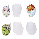 WOPODI 3 Pieces Mini Dragon Egg Resin Mold Epoxy Silicon Fondant Molds Cute 3D Dragon Keychain DIY...