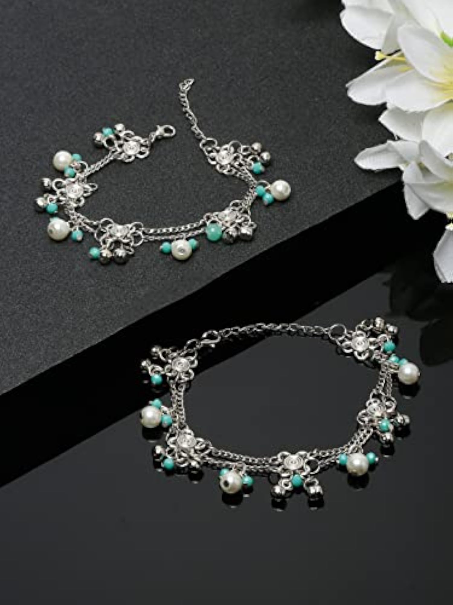 German Silver Plated Anklets for Women