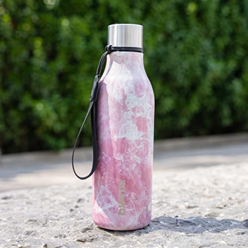 Image of BJPKPK Insulated Water Bottles, 25 oz Stainless Steel Metal Water Bottle with Strap, BPA Free Leak Proof Jugs, Mugs, Flasks, Reusable Thermal Flasks for Sports & Travel, Blossom