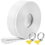 KOVSGQ Gewebeschlauch 1 Zoll Flachschlauch Pumpenschlauch 25mm 10m Mit 2Clips Industrieschlauch Gewebeschlauchset Bauschlauch für Tauchpumpen Gartenbewässerung Landwirtschaft Schwimmbecken