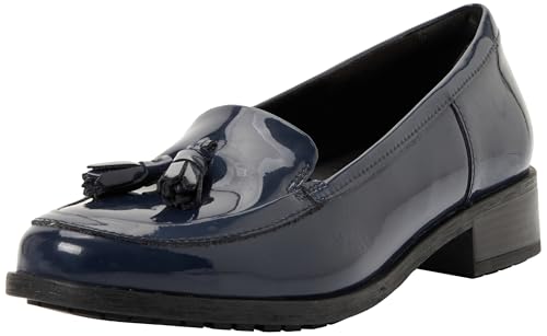 Clarks Havisham Edge   Zapatos Deportivos para Mujer, Color Azul Marino, Talla 5.5, Azul Marino (Navy Patent), 39 EU