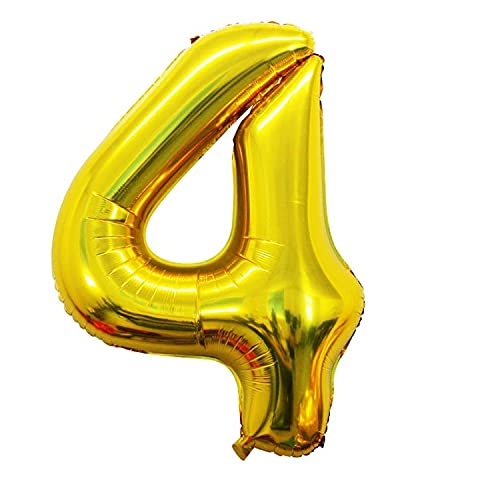 風船 バルーン ゴールデン 飾り付け 数字4 ナンバー 32インチ 大きい 誕生日 ハッピーバースデー 記念日 パーティー