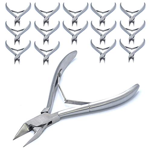 AAProTools Podiatrist Nippers Thick & Ingrown Nails Stainless Steel Nail Nippers Professional Fingernail Clippers Precision Diabetic Clippers Manicure Pedicure Silver - 25 Pcs