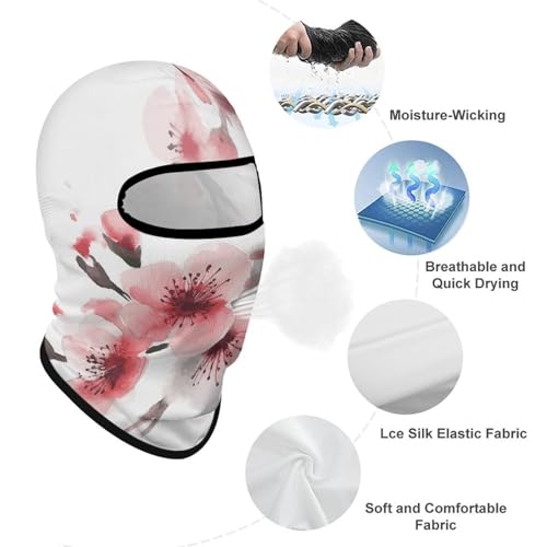 Balaclava para hombre, máscara de esquí para mujer con flores cereza, cubierta facial completa para ciclismo miniatura 3