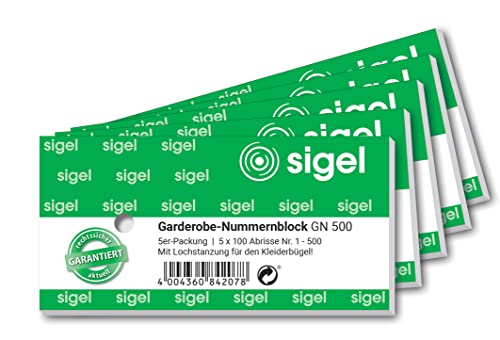 SIGEL GN500 - Blocchetti numerati numerati da 1 a 500, 10,5 x 5 cm, misura piccola