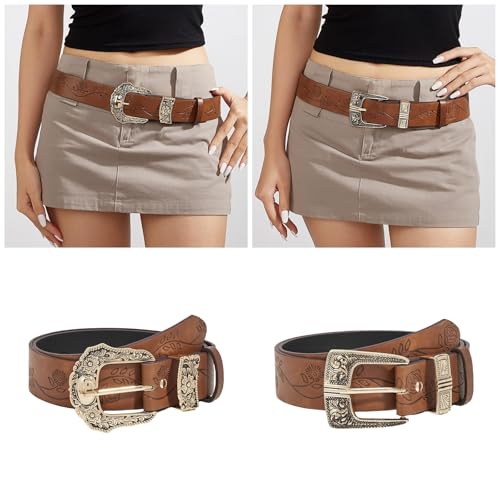 Waist Belt With Carved Buckle Jeans Pants Embossed Belt For Teens Girl Waistband Popular Waist Decorative Accessories2