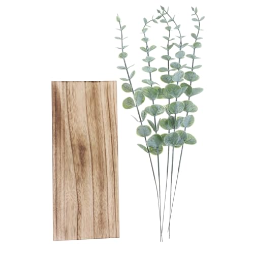 Sosoport Macetero De Pared De Madera con Eucalipto Artificial Florero Colgante Minimalista para Decoración Interior Macetero De Bolsillo Ideal para Cocina Sala U Oficina