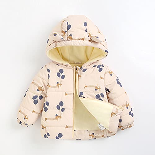 Baby Boys Girls Puffer Hooded Coat Thick Long Sleeve Zipper Puffy 𝗖artoon Print Jacket Winter Windproof Outwear2