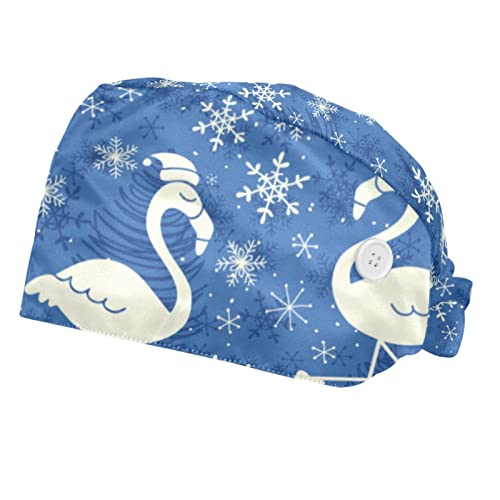 Chapeaux de travail respirants JDEZ lot de 2 casquettes motif flocon et flamant