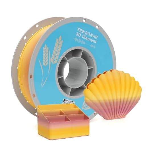 TECSONAR Matte Rainbow PLA 3D Printer Filament, 1KG Spool(2.2lbs) 1.75mm PLA Fast Color Change 3D Printing Material, Multicolor PLA,Gradient Filament for Most FDM 3D Printers,Matte Red Yellow