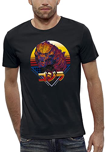 Manga Japonais Homme : T-Shirt Dragon Mythique et Grand Monstre Dinosaure