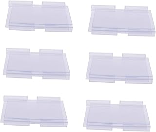 VILLCASE 50pcs Acrylic Business Card Holder Display Shelves Retail Store Labels PVC Price Tags Acrylic Stands for Display Bread Note Price Sticker Shelf Retail Price Tag Hook up Steel Wire