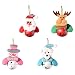 Tomaibaby 4Pcs De Noël de Bande Dessinée Suspendus Cloches De Noël Santa Bonhomme De Neige Ours Rennes Jingle Bells de Noël en Peluche Poupées pour Arbre De Noël Accueil Party Porte