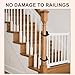2pcs Baby Gate Banister Adapters, Black No-Drill Mounting Accessories Universal Stairway Baby Gate Mounting Kit for Round Square Railings