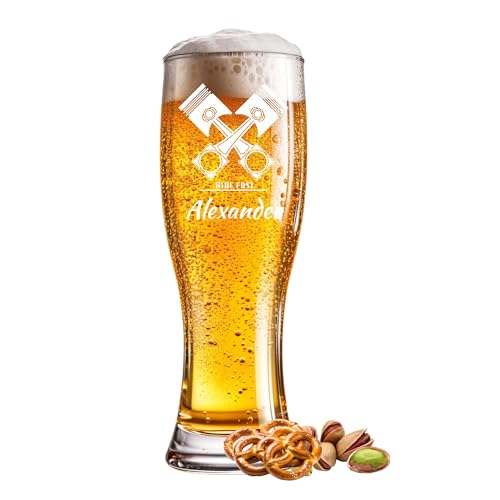 Bicchiere da birra inciso, 0,5 l, con testo a scelta, nome anno o scritta, per occasioni speciali come compleanno, anniversario, festa del papà o celebrazione, incisione a scelta