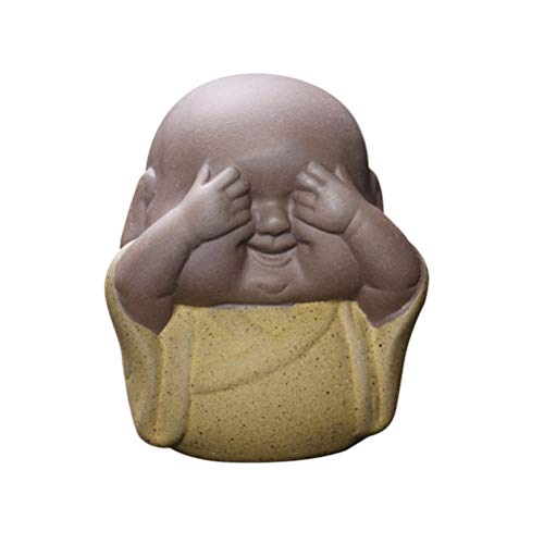 CLISPEED Mini Estátua de Buda de Cerâmica Monge Chá Pet Estatueta de Buda Em Miniatura Estatuetas de