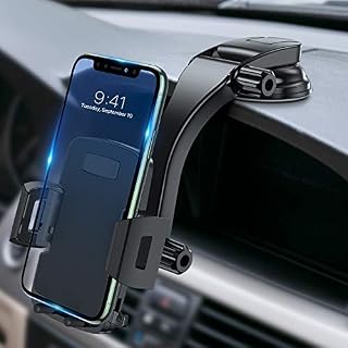 Miracase Cell Phone Holder for Car,Upgrade Dashboard & Windshield 360° Rotation One Button